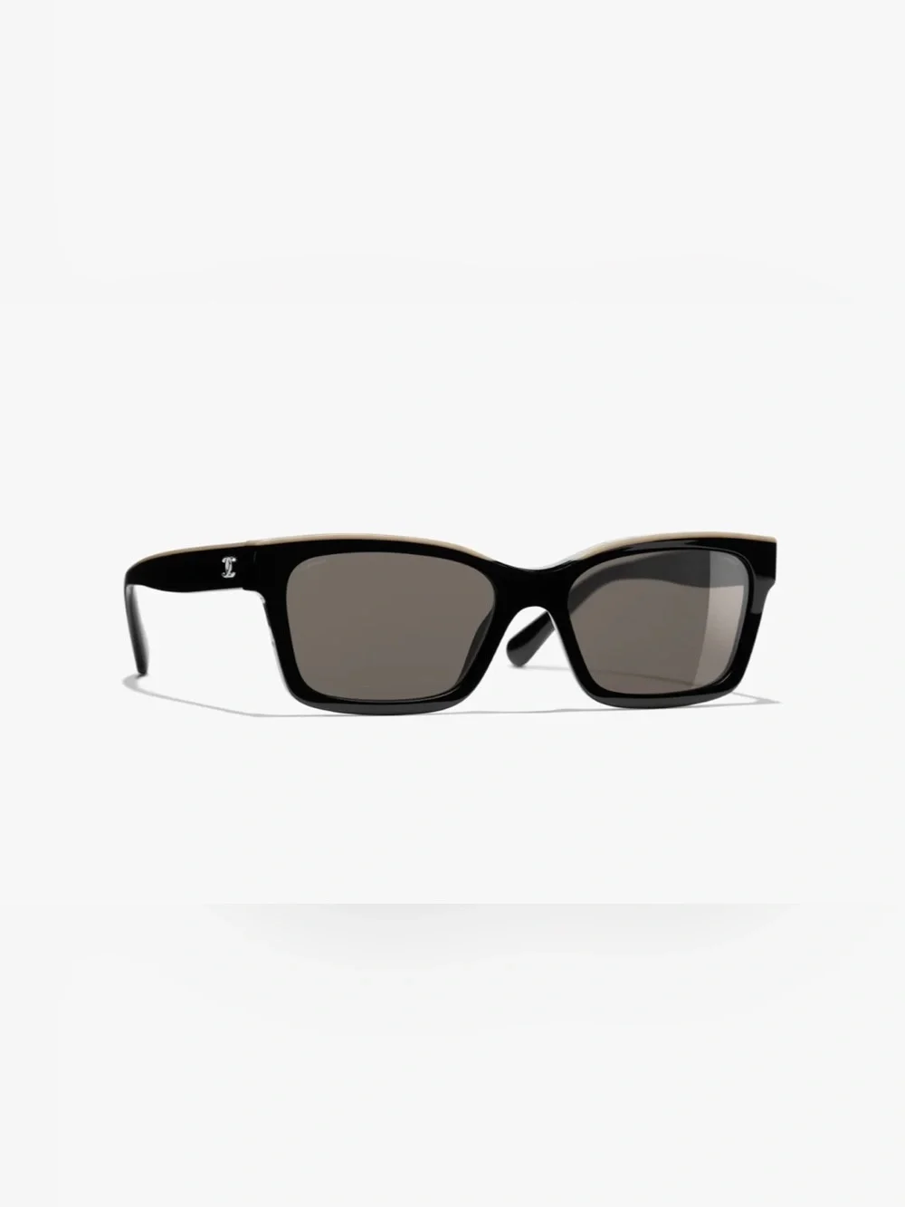 Chanel SQUARE SUNGLASSES Acetate, Black & Beige 5417